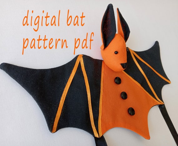 Digital Bat Pattern Pdf DIY Decor for Halloween Bat Sewing - Etsy