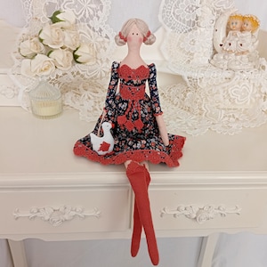 Tilda doll, doll with goose, fabric doll, home decoration, handmade doll, interior doll, textile doll, Christmas gift, textile doll