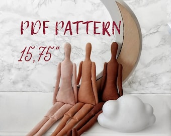 Mannequin doll pattern, How to sew a doll, Rag doll "15,75", Doll tutorial in PDF format, digital file ukraine, Clofh doll pattern