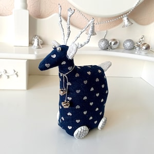Tilda reindeer, primitive blue reindeer, New Year toy, Christmas gift, soft toy, Christmas decor, Scandinavian decor, fabric reindeer