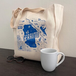 Sac fourre-tout en toile de haute qualité à carte El Cerrito
