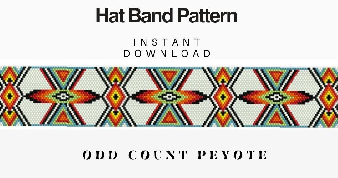 HAT BAND Pattern- Instant Download Non-loom/odd Count Peyote - Etsy