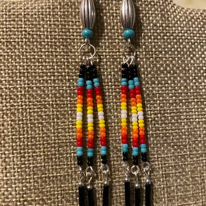 Native Inspired Glass Seed Bead Earrings