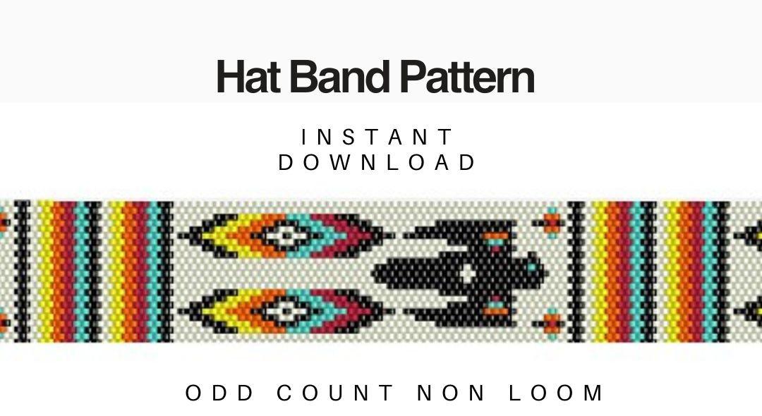 Simple Band Patterns HAT BAND Pattern-instant Download Pattern/ Peyote Hat Band Pattern/ Non ...