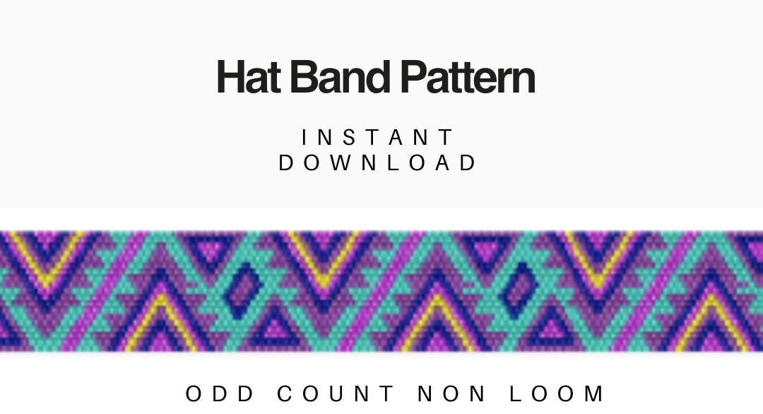 HAT BAND Pattern- Instant Download Non-loom/odd Count Peyote - Etsy
