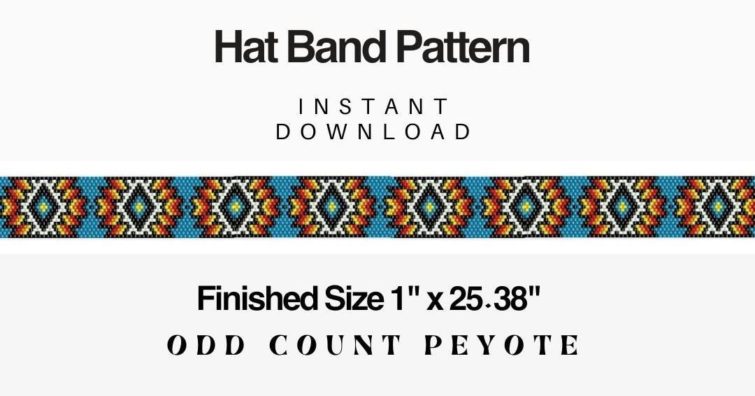 HAT BAND Pattern- Instant Download ODD Count Peyote. - Etsy