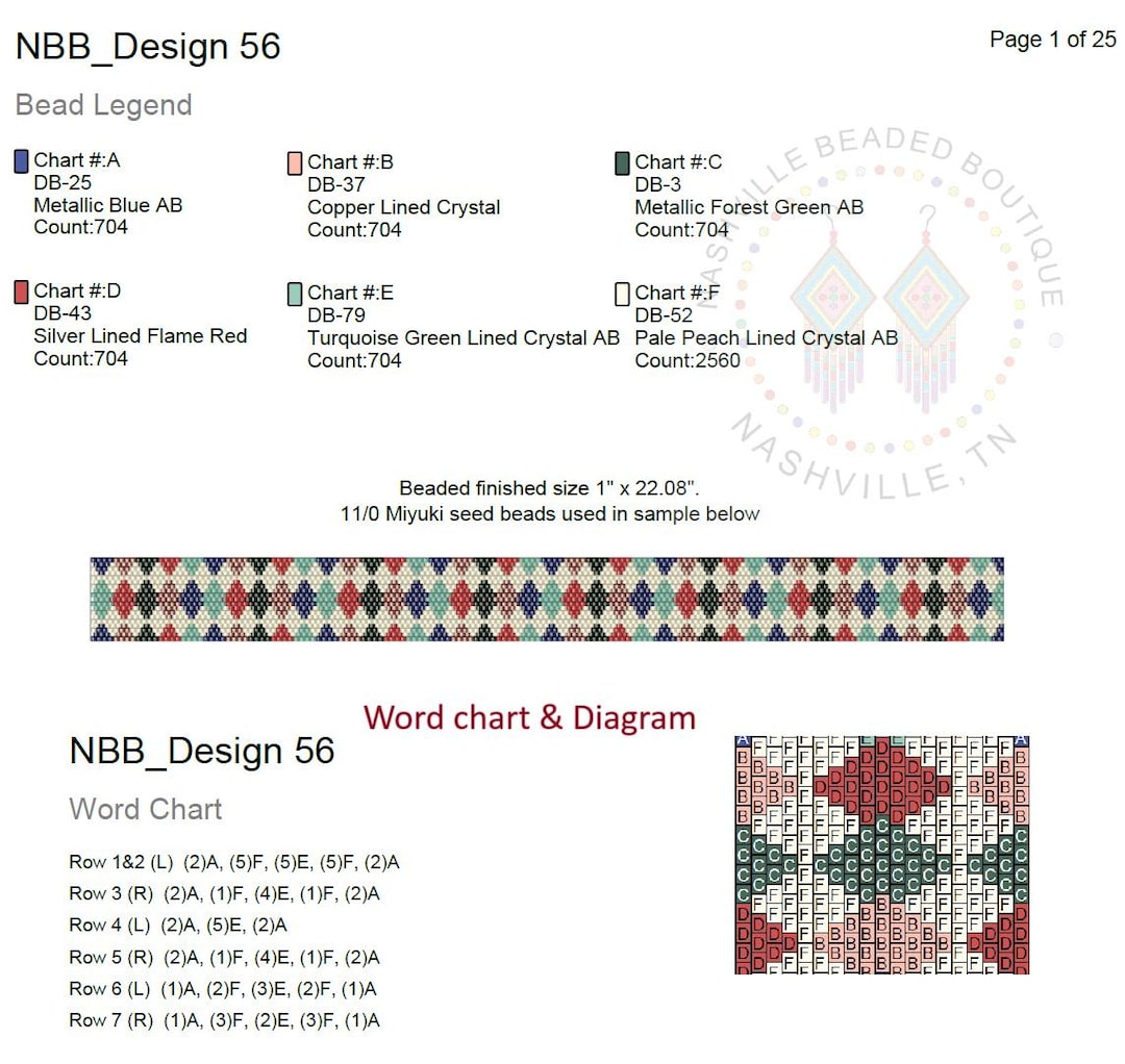 HAT BAND Pattern-instant Download/non-loom/odd Count Peyote - Etsy