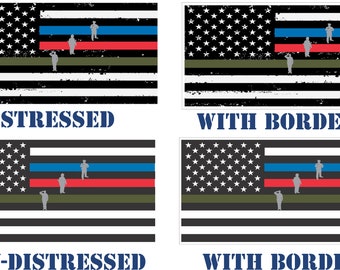 Back the blue Flag decal - Support Fire, Military and Police