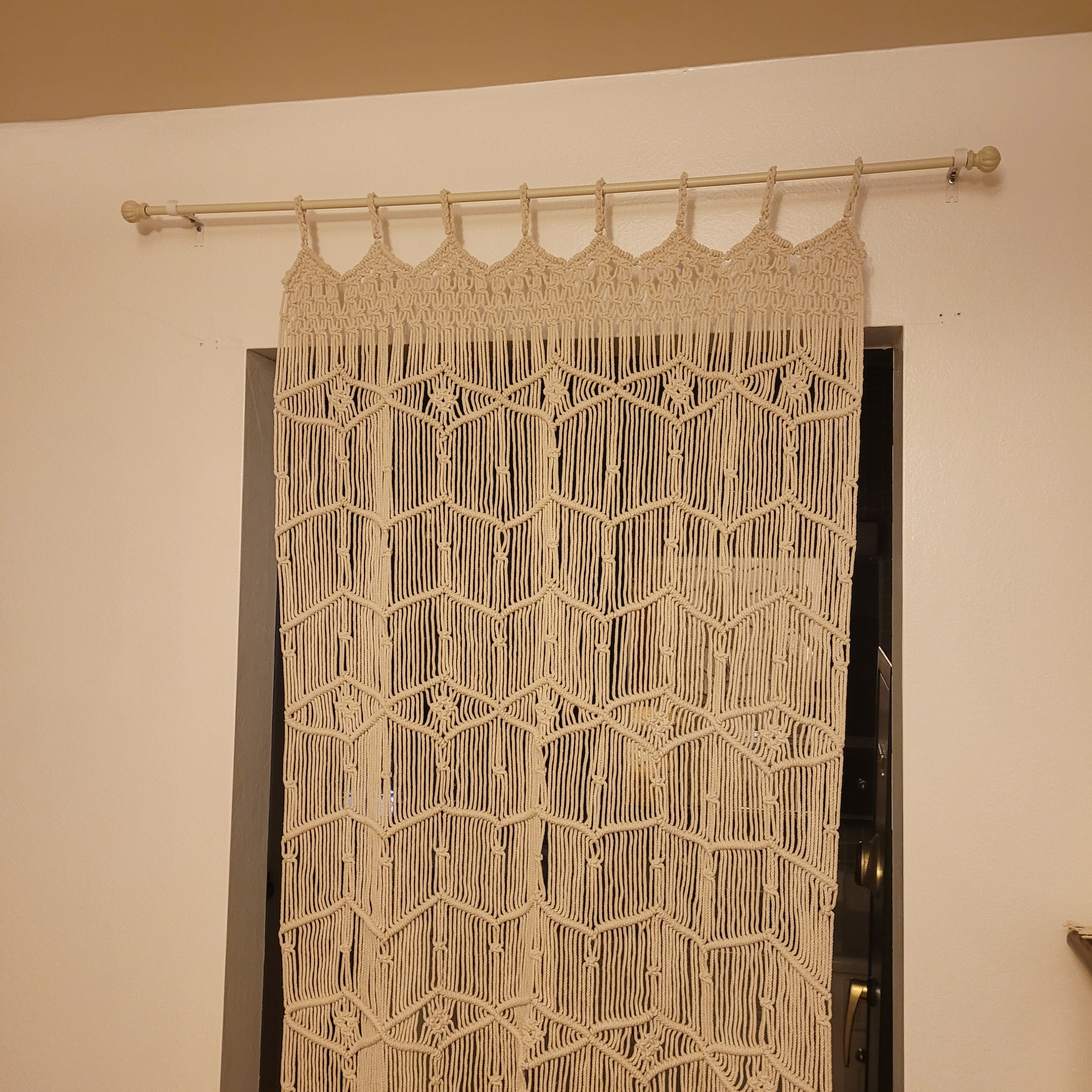 Macrame Curtain Wall Hanging Boho Room Divider 30" X 78" (2 Available ...