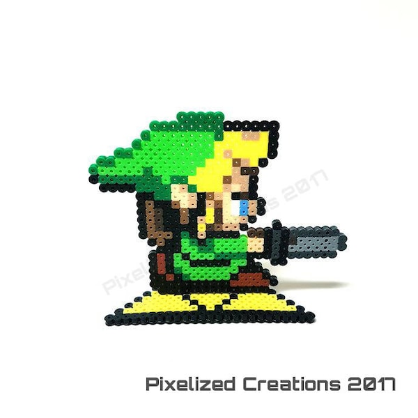 Legend of Zelda Videogame Link Figurine Desk Buddy on a Triforce Stand. Great Gift for Gamers