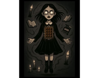 Dark Aesthetic Rolled Poster, Gothic Wall Art, Unique Home Decor, Quirky Gifts, Witchy Vibe, Halloween Decor