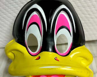 Vintage Daffy Duck Children’s Halloween Character Mask, Perfect Condition, Warner Bros, 1976