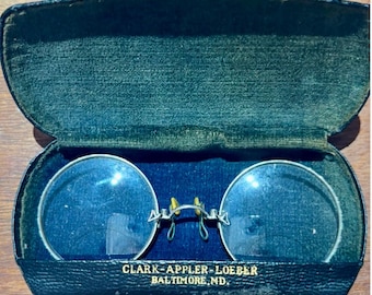 Antique Prince-Nez Glasses with Original Case - Baltimore