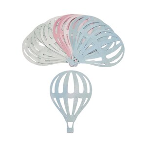 Vintage Style Hot Air Balloon Cutouts, Pastel Paper Die Cuts, Scrapbook Embellishments
