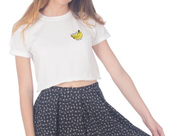 I'm Bananas Over You Pocket Crop T-shirt Top Shirt Tee Cropped Fashion Funny