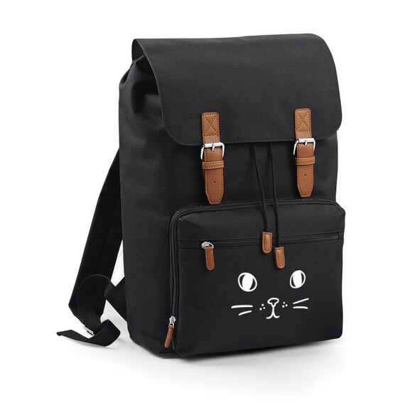 Cat Kitten Meow Face Backpack Rucksack Bag NEW