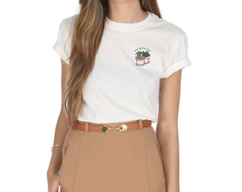 You Grow Girl T-shirt Top Shirt Tee Fashion Funny Vegan Plants Pocket
