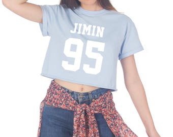 Jimin 95 Crop T-shirt Top Shirt Tee Cropped Fashion Fangirl Kpop BTS