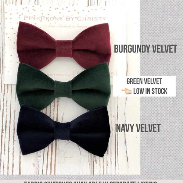 Burgundy velvet bowtie-wine velvet bowtie-navy velvet tie-Emerald velvet bow ties-green velvet bowtie-dog bow tie-wedding ties-groomsmen tie