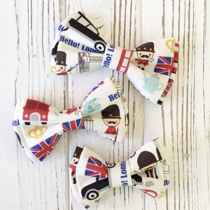 Union jack bowtie-British flag bowtie-London bowtie-London hairbow-UK flag bowtie-United Kingdom bowtie- brothers and sisters bow-dog bowtie