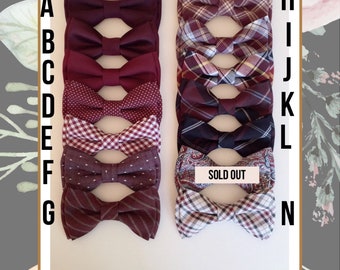 Burgundy bowtie - Wine bow tie- burgundy dot bow tie- wedding bowtie - Grooms bowtie - Groomsmen bowtie -Ring bearer's bowtie