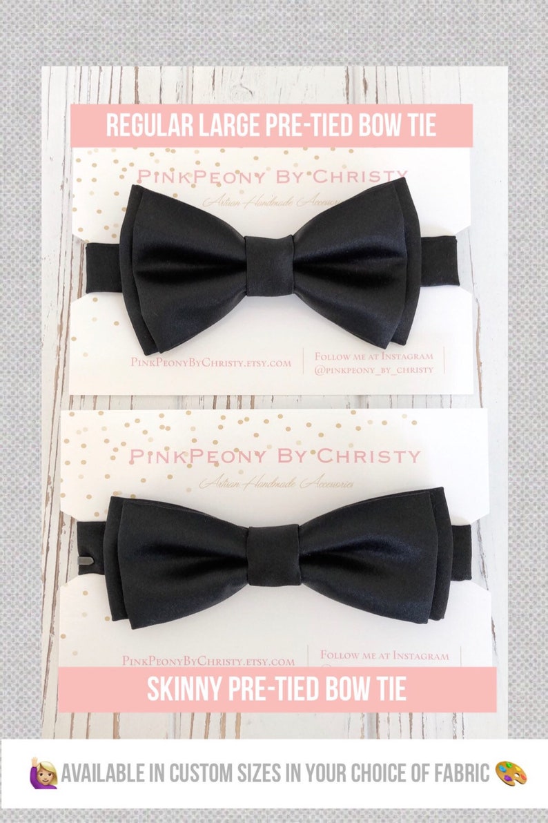 Slim bow tie custom bow tie-bow ties-wedding bowtie Skinny bow tie wedding ties-groom/'s bowtie-black bowtie-black satin bowtie-custom tie