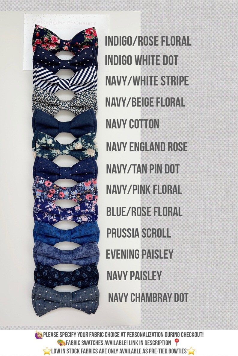 Navy polka dot bow tie-Navy mismatched bow ties-Groomsmen bow ties-navy wedding bow tie-wedding neckties-Navy floral bowtie-blue dog bow tie zdjęcie 3