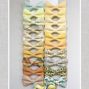 Yellow Bow Tie: Lemon sorbet bowtie-Canary bow tie- Sunflower bow tie-Yellow Gingham tie-Lemon sorbet Wedding Groomsmen bow tie- Mustard tie