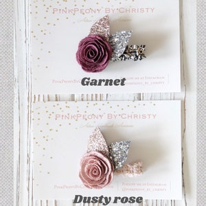 Dusty Rose Flower Hair Bow: Dainty Baby Hairbow image 2