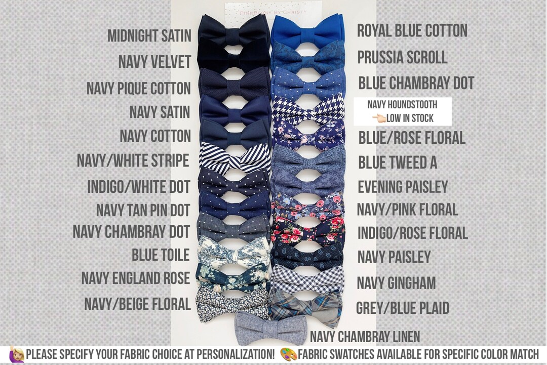Navy Polka Dot Bow Tie-navy Mismatched Bow Ties-groomsmen Bow Ties-navy ...