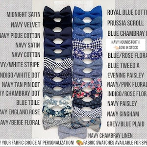 Navy polka dot bow tie-Navy mismatched bow ties-Groomsmen bow ties-navy wedding bow tie-wedding neckties-Navy floral bowtie-blue dog bow tie