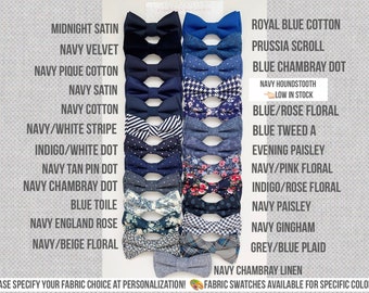 Navy polka dot bow tie-Navy mismatched bow ties-Groomsmen bow ties-navy wedding bow tie-wedding neckties-Navy floral bowtie-blue dog bow tie