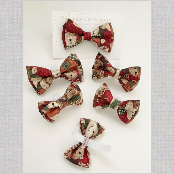 SALE- Dog bowtie- cat bowtie- Pet bowtie -Ready to ship bowties- limited edition pet bow ties- Teddy bear bowtie- Holiday dog bowtie