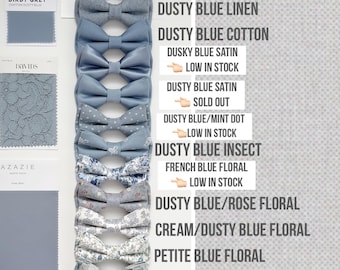 Dusty blue bow ties-Moody blue bow tie-light blue bowtie-French blue tie-Slate blue tie-Twilight bowtie-Groomsmen bowtie-dog bowtie