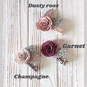 Dusty Rose Flower Hair Bow: Dainty Baby Hairbow image 1