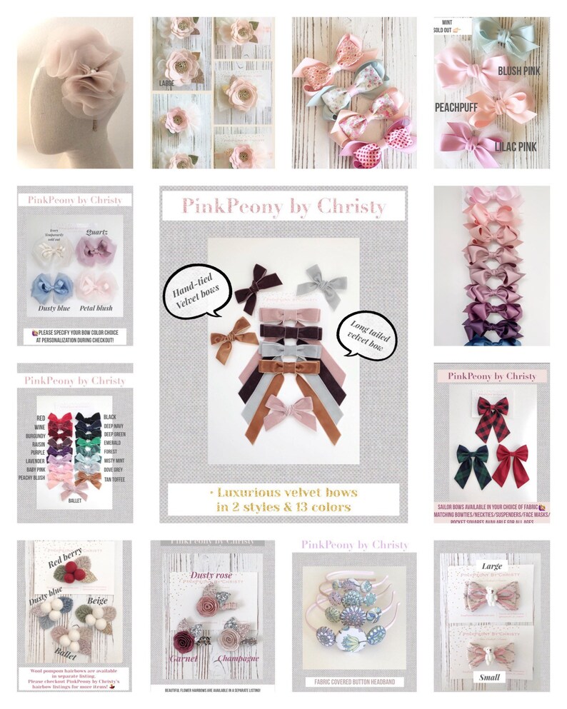 Dusty Rose Flower Hair Bow: Dainty Baby Hairbow image 10