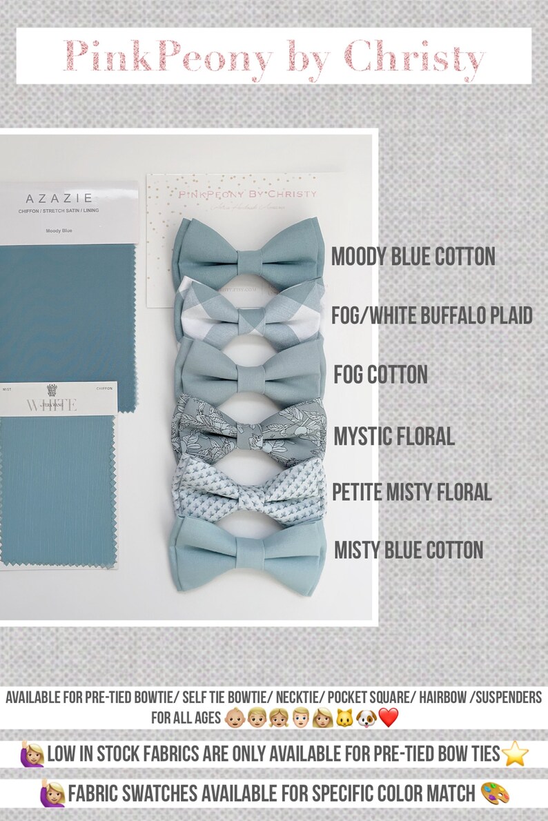 light blue bow tie-Ice blue bow tie-Moody blue bow tie-wedding tie-Daddy and son tie-ring bearer's bow tie-Groomsmen bowtie-dog bow tie image 2