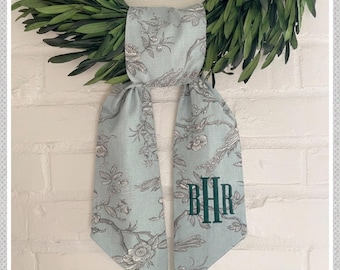 Kranz Schärpe- Französische Vogel Toile Schärpe -Personalisierte Toile Schärpe für Wandbehang-Französisch Toile de Jouy Messange:100% Leinen Kranzschleife, Rosa Schärpe