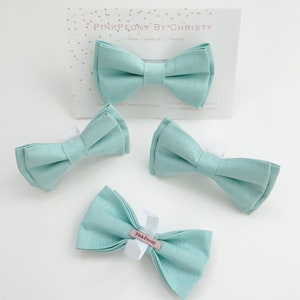 SALE Dog bowtie cat bowtie Pet bowtie Ready to ship bowties-Mint bowtie-Aqua dog bow tie Holiday dog bowtie image 2