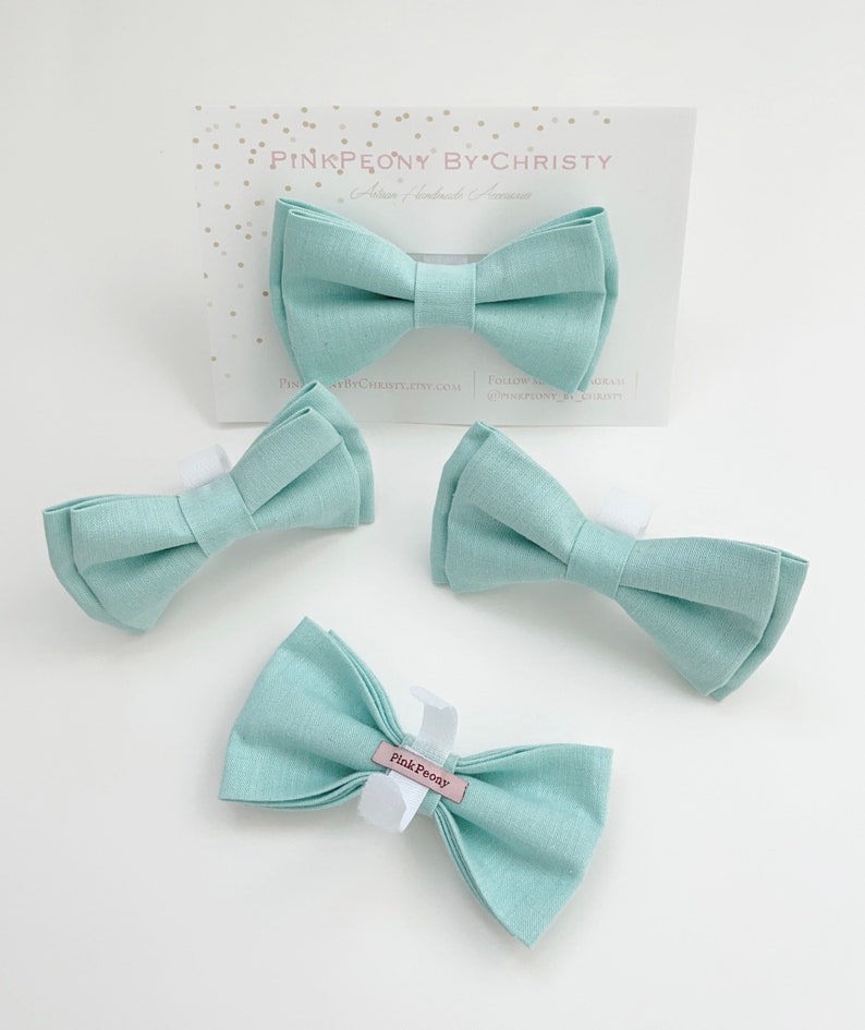 SALE Dog bowtie cat bowtie Pet bowtie Ready to ship bowties-Mint bowtie-Aqua dog bow tie Holiday dog bowtie image 2