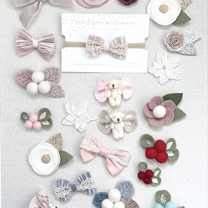 Dusty Rose Flower Hair Bow: Dainty Baby Hairbow image 8