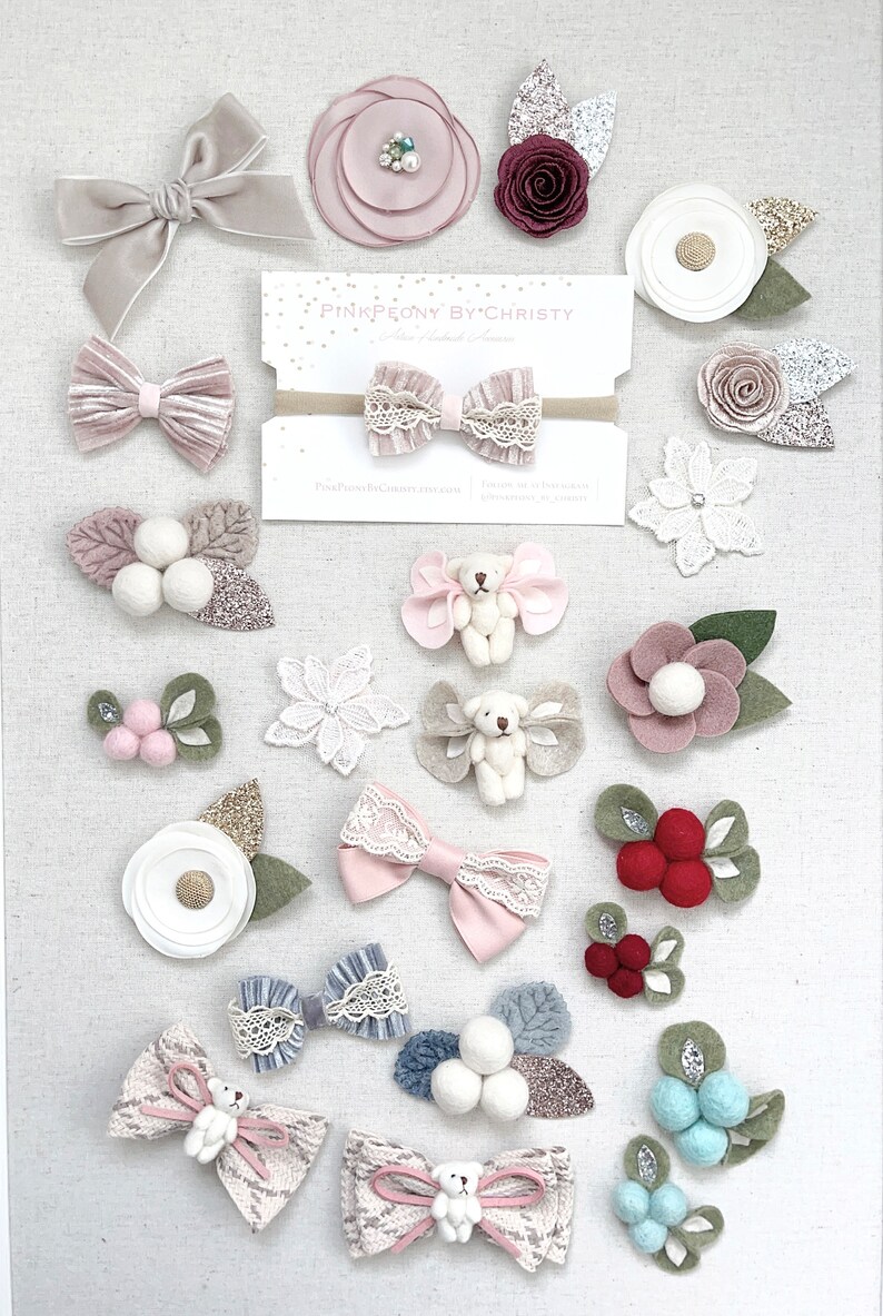 Dusty Rose Flower Hair Bow: Dainty Baby Hairbow image 8