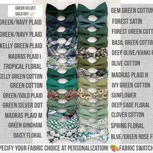 Navy green plaid bowtie-forest bowties-Emerald bow tie-gem bowtie-holiday bowties- green velvet bowtie-dog bowtie-blackwatch bow tie