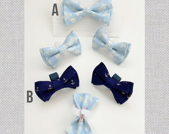 SALE- Dog bowtie- cat bowtie- Pet bowtie -Ready to ship bowties-Navy anchor bowtie-baby blue floral dog bowtie Holiday dog bowtie