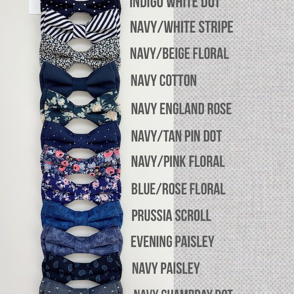 Navy bowtie -navy polka dot bowties-blue bowtie-wedding ties -Daddy and son matching tie - groomsmen bowtie -navy floral bow tie- dog bowtie