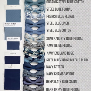 Slate blue bowtie-wedding bow ties-dusty blue floral bow tie-Twilight bowtie-groomsmen bowtie-Moody blue tie-French blue tie-ice blue bowtie