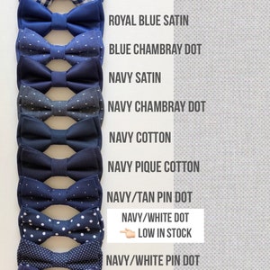 Navy polka dot bow tie-Navy mismatched bow ties-Groomsmen bow ties-navy wedding bow tie-wedding neckties-Navy floral bowtie-blue dog bow tie zdjęcie 6