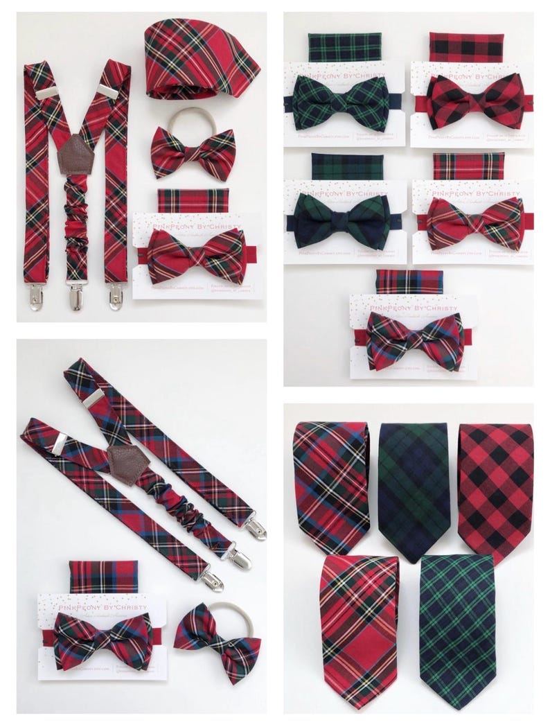 Seersucker Bow Tie: Plaid, Gingham, Rainbow - Ring Bearer, Groomsmen image 10