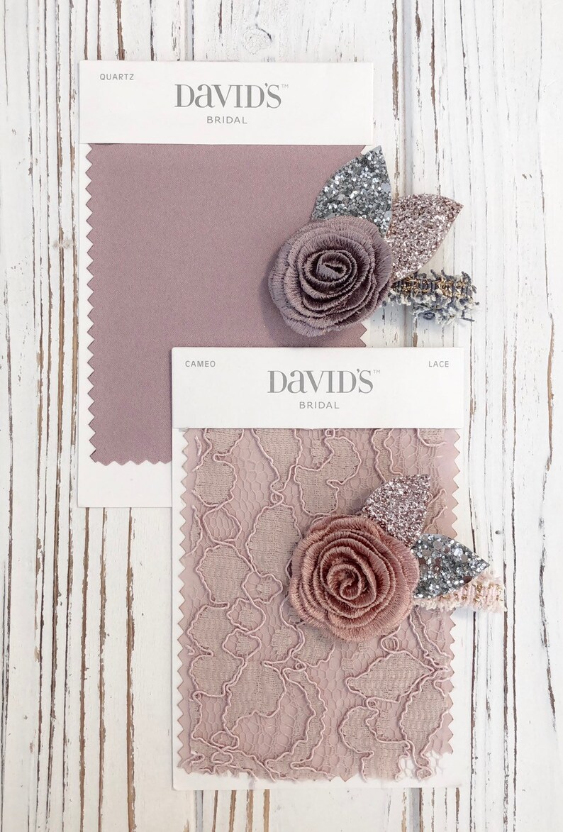 Dusty Rose Flower Hair Bow: Dainty Baby Hairbow image 4