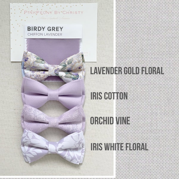 Iris bowtie-lavender bowite-wisteria bowtie-plum tie-Orchid bow tie-bouquet bow tie-Wedding bowites-Daddy and son-Groomsmen tie